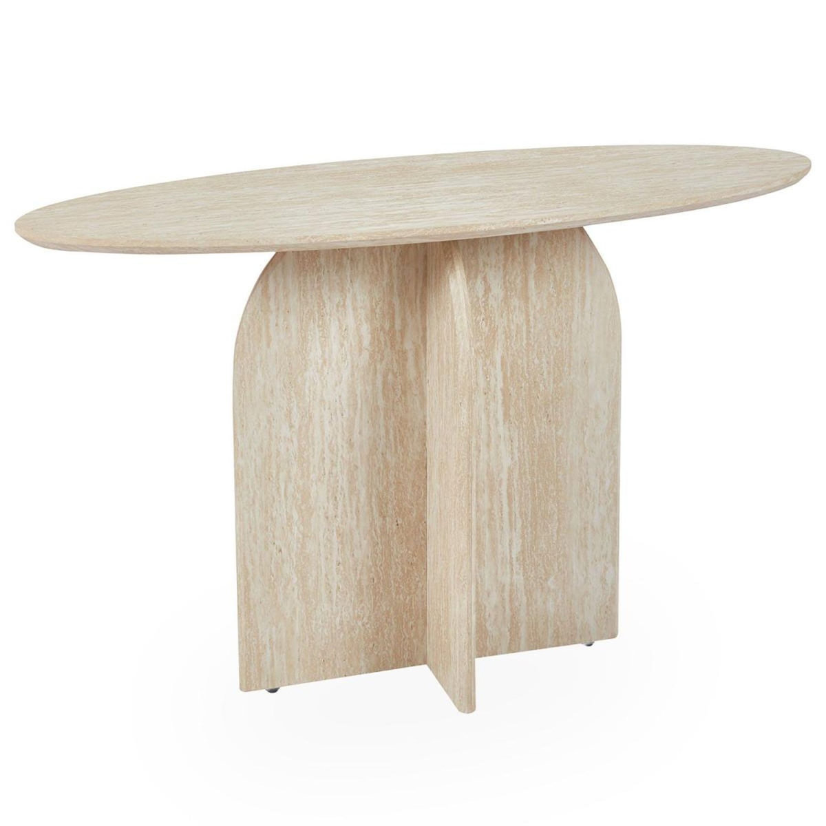 Paris Prix Console Design Effet Travertin  Catrina  120cm Beige