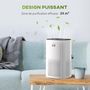 Voir la diapositive 4 : HOMCOM Purificateur d'air 25 W 4 vitesses mode silencieux - filtre HEPA, charbon actif -  jusqu'à 24 m² - débit d'air pur 225 m³/h - timer - ABS blanc noir