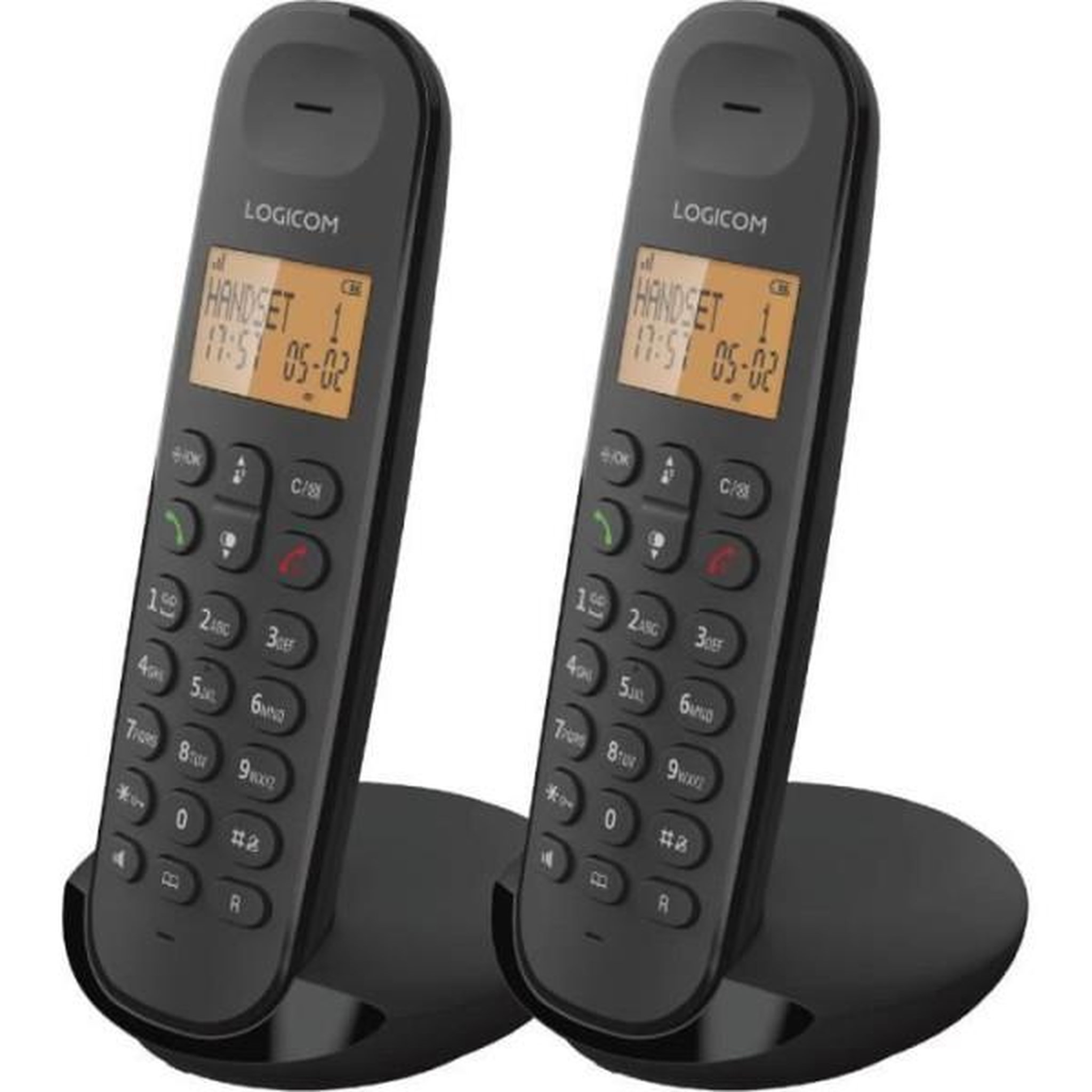 Logicom Téléphone fixe sans fil - LOGICOM - DECT ILOA 250 DUO - Noir - Sans répondeur