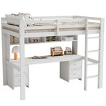 MERAX Lit mezzanine. Coloris disponibles : Blanc, Gris