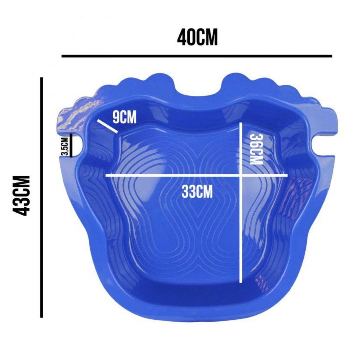 LINXOR Pédiluve bleu avec fond antidérapant et accroche échelle pour piscine hors sol