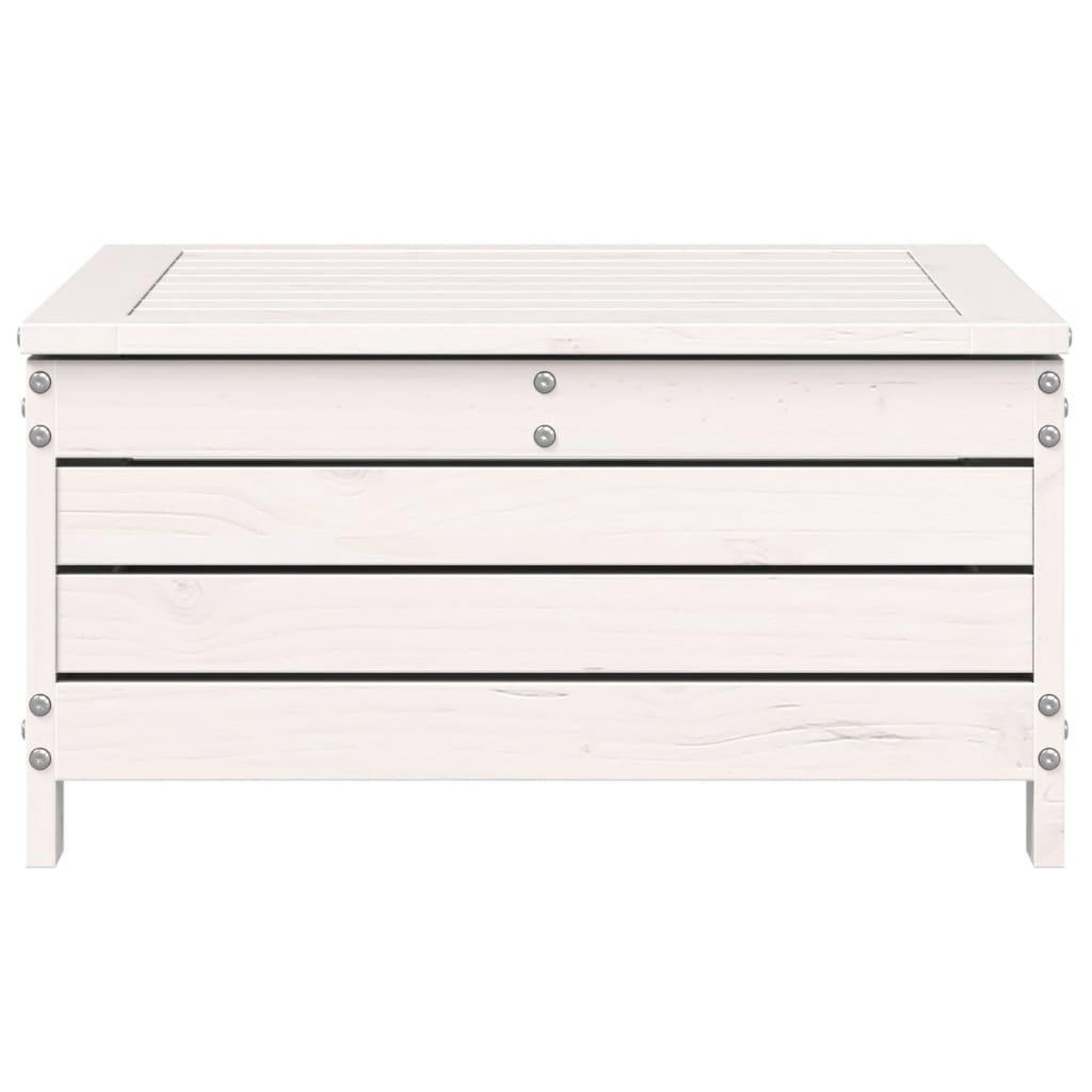Voir la diapositive 4 : VIDAXL Repose-pied de jardin avec coussin blanc bois de pin massif