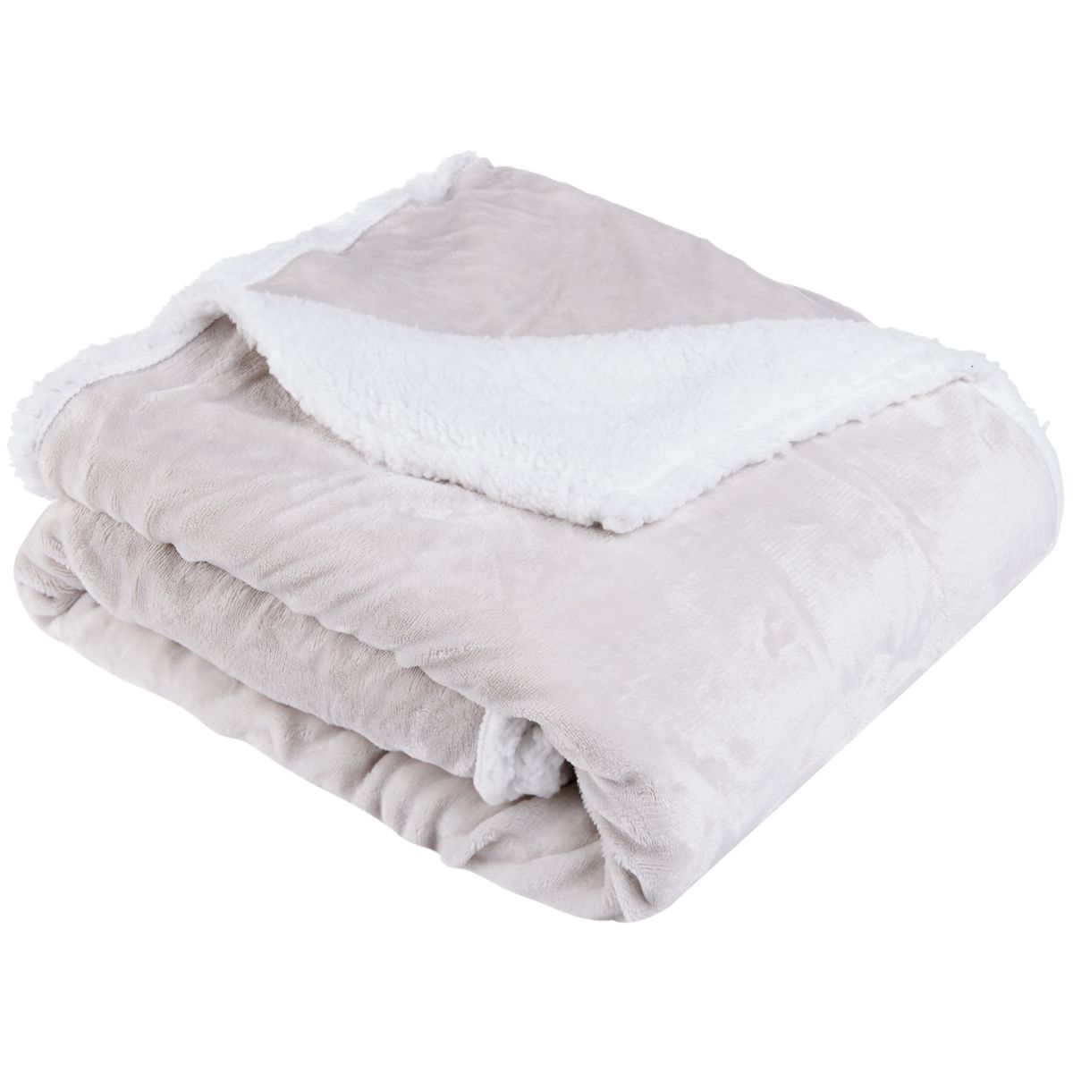 ACTUEL Plaid, couvre-lit, jeté de canapé bi-matière 