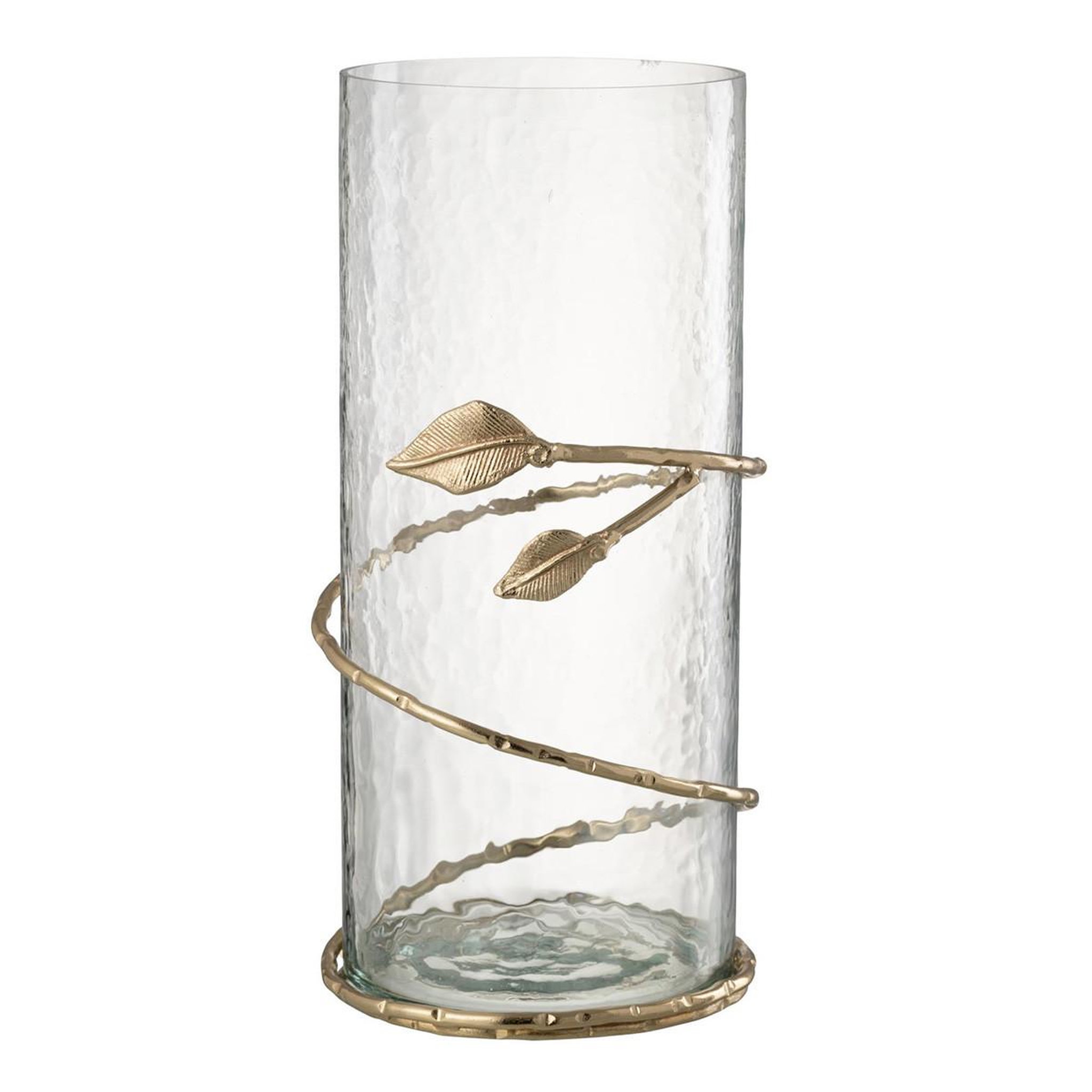 J-LINE Vase en verre feuille  ofelia  40cm transparent