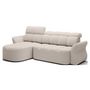 Voir la diapositive 6 : BEST MOBILIER Brume - canapé d'angle gauche 4 places convertible électrique avec coffre et têtières réglables en tissu bouclette