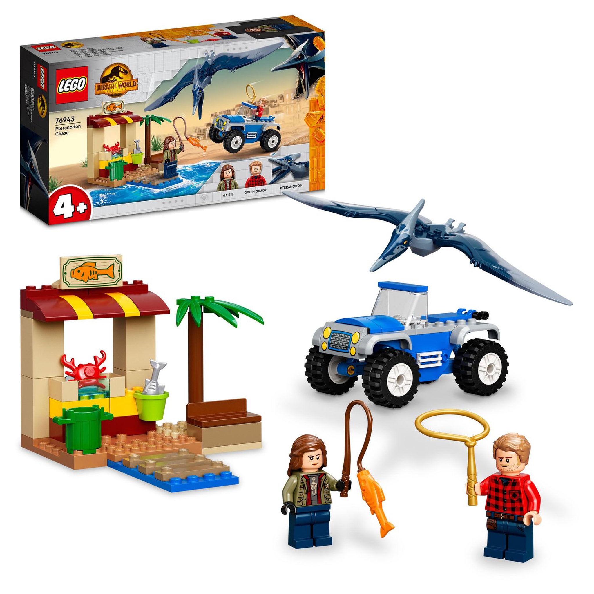 Voir la diapositive 2 : LEGO Jurassic World 76943 La Course-Poursuite du Ptéranodon,  Dinosaure Jouet, avec Voiture