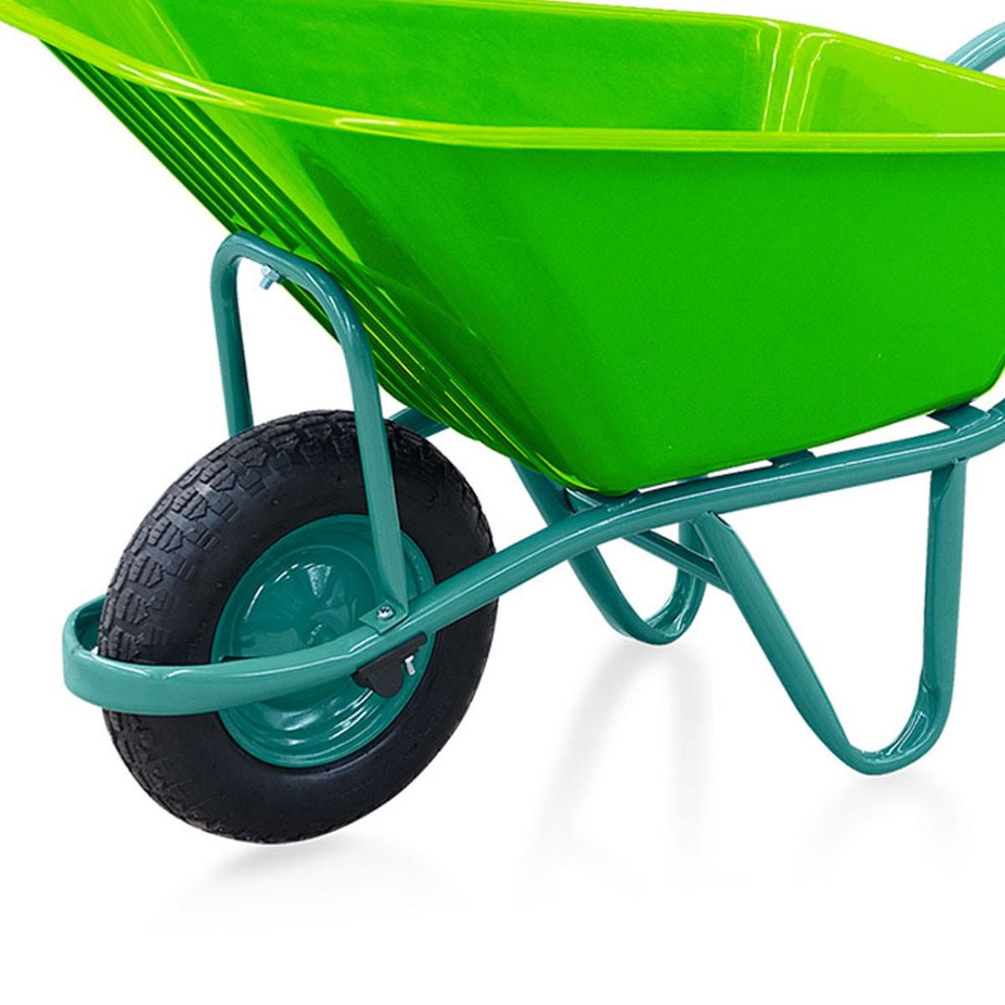 Voir la diapositive 3 : VITO Brouette de jardin à roue gonflée 37cm Polyvalente avec cuve PVC 100Litres VITO