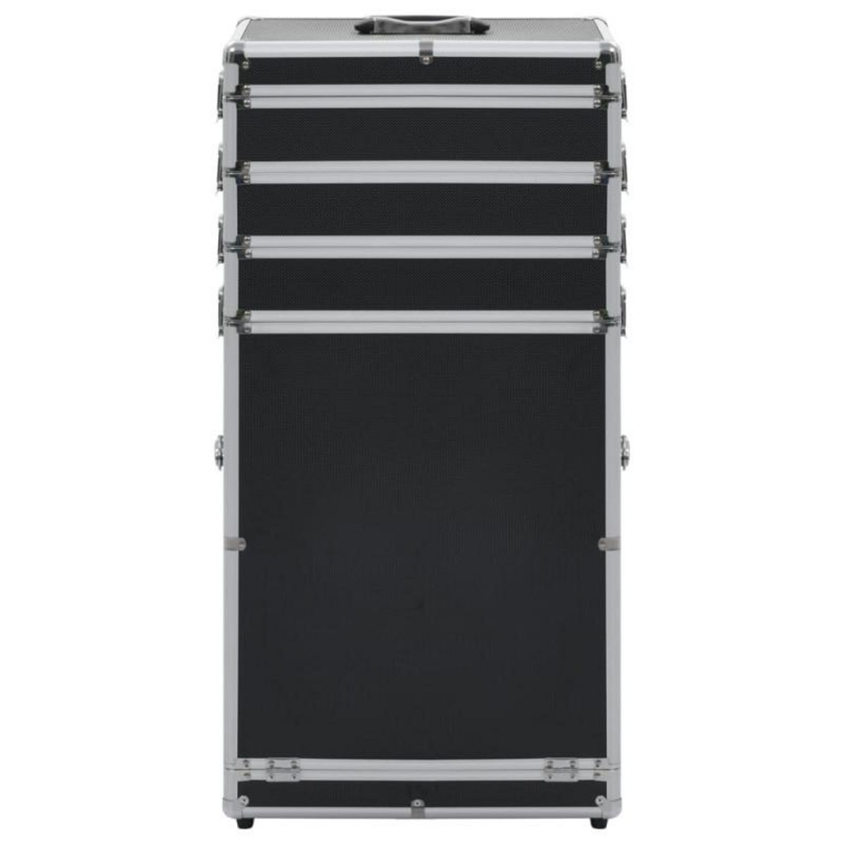 VIDAXL Chariot de maquillage Aluminium Noir