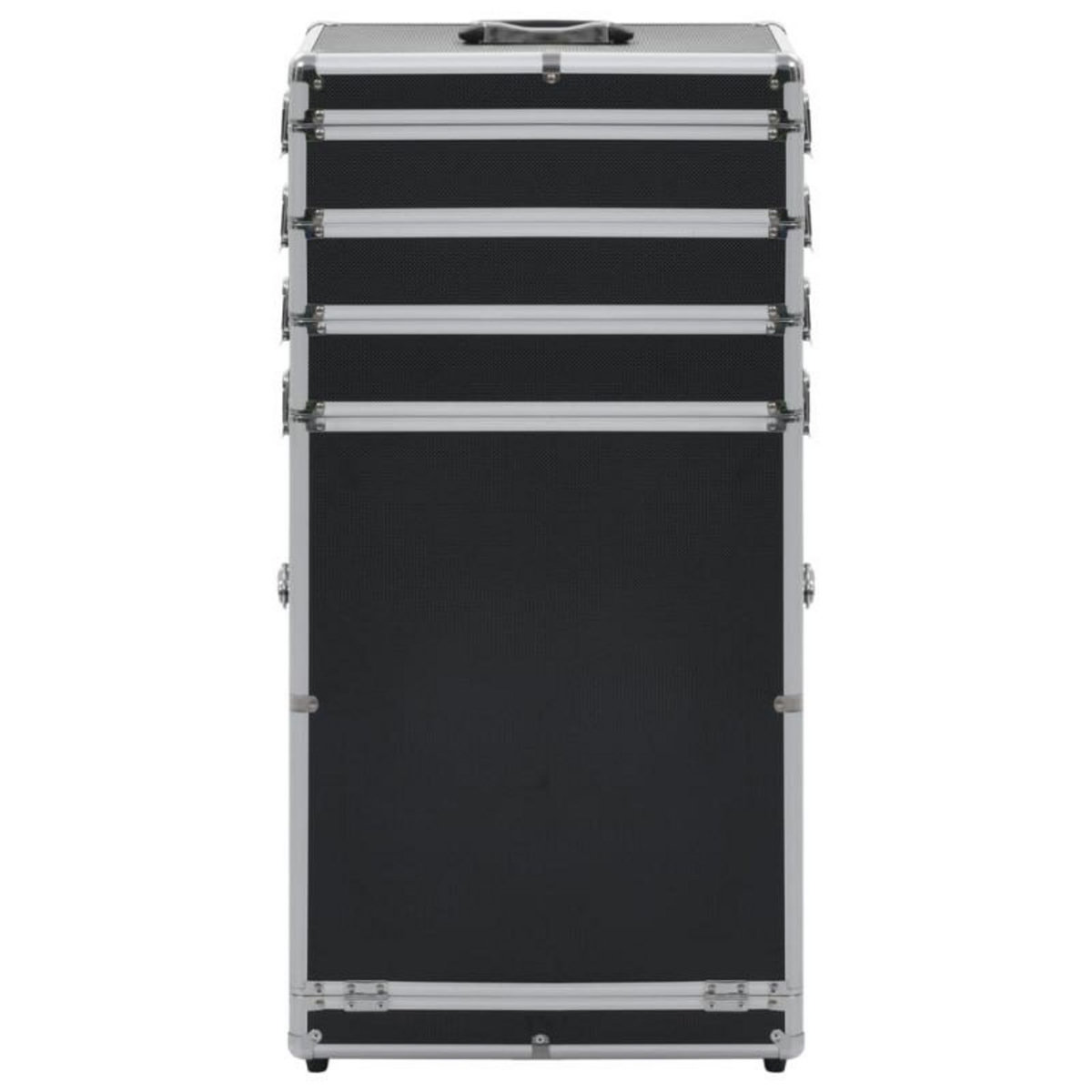 VIDAXL Chariot de maquillage Aluminium Noir