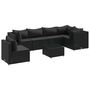 Voir la diapositive 2 : VIDAXL Salon de jardin 7 pcs avec coussins Noir Resine tressee
