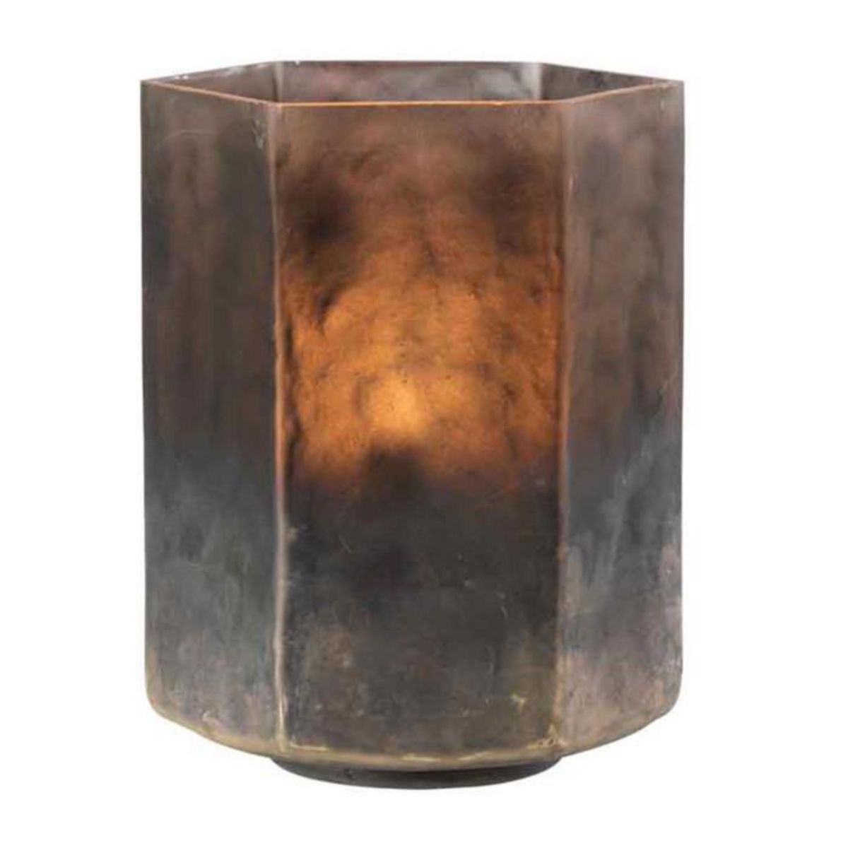 Paris Prix Photophore Vintage  Hexagone  18cm Gris