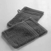 Lot 2x 2 gants de toilette - 15 x 21 cm. - gris foncé INSTANT D'O