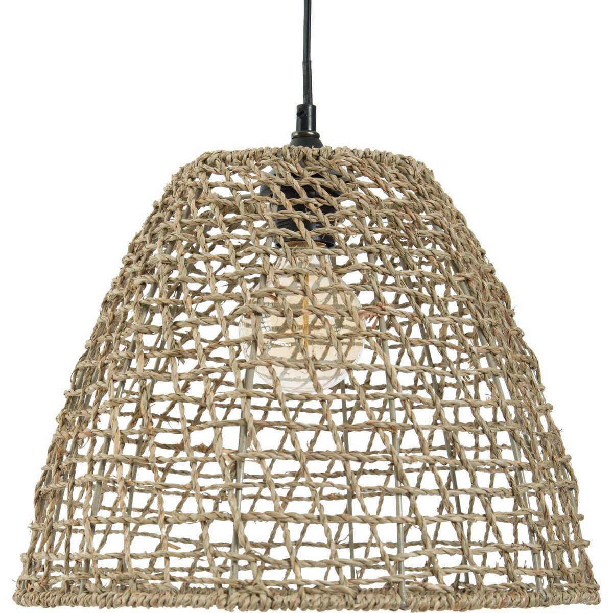 ATMOSPHERA Suspension luminaire cône en rotin Jada - Diam. 35 cm