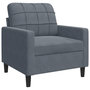Voir la diapositive 2 : VIDAXL Fauteuil Gris fonce 60 cm Velours