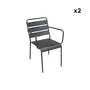 SWEEEK Lot de 2 chaises intérieur / extérieur en métal empilables