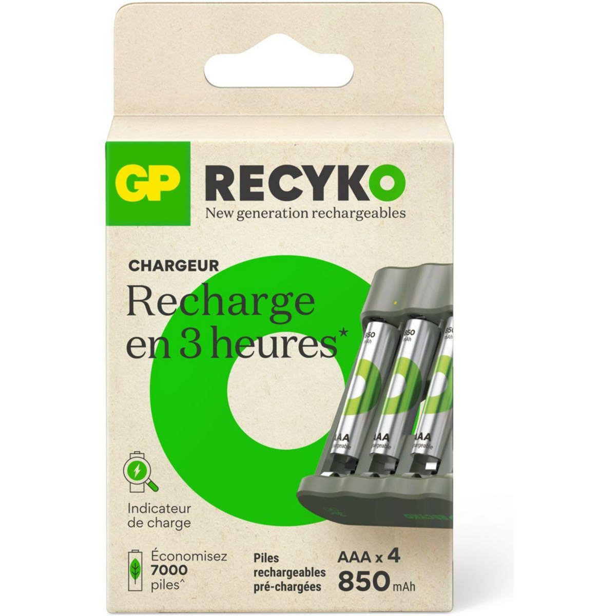 GP BATTERIES Chargeur de piles B441 + 4 AAA 850mAh