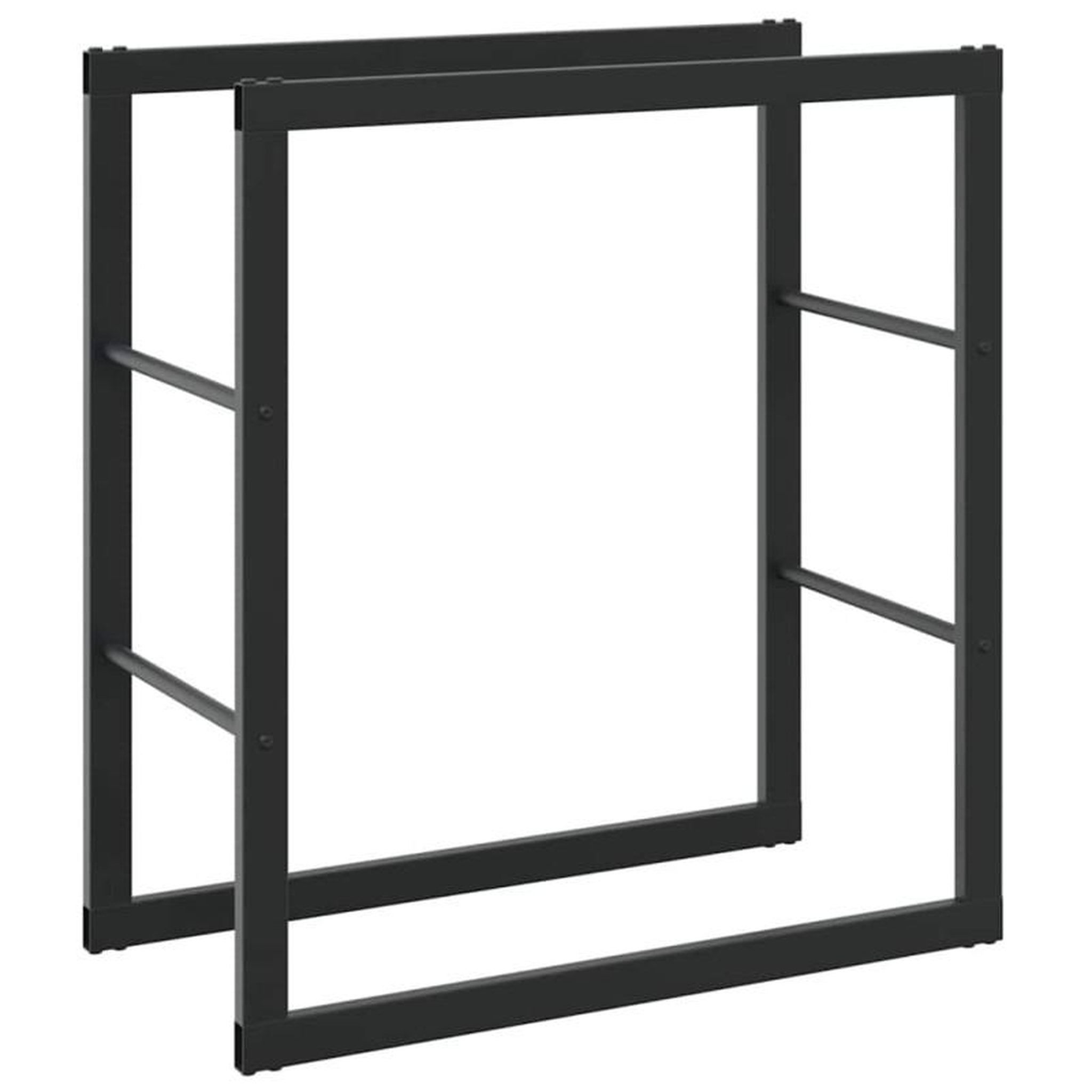 Voir la diapositive 2 : VIDAXL Portant de bois de chauffage noir 55x30x61 cm acier