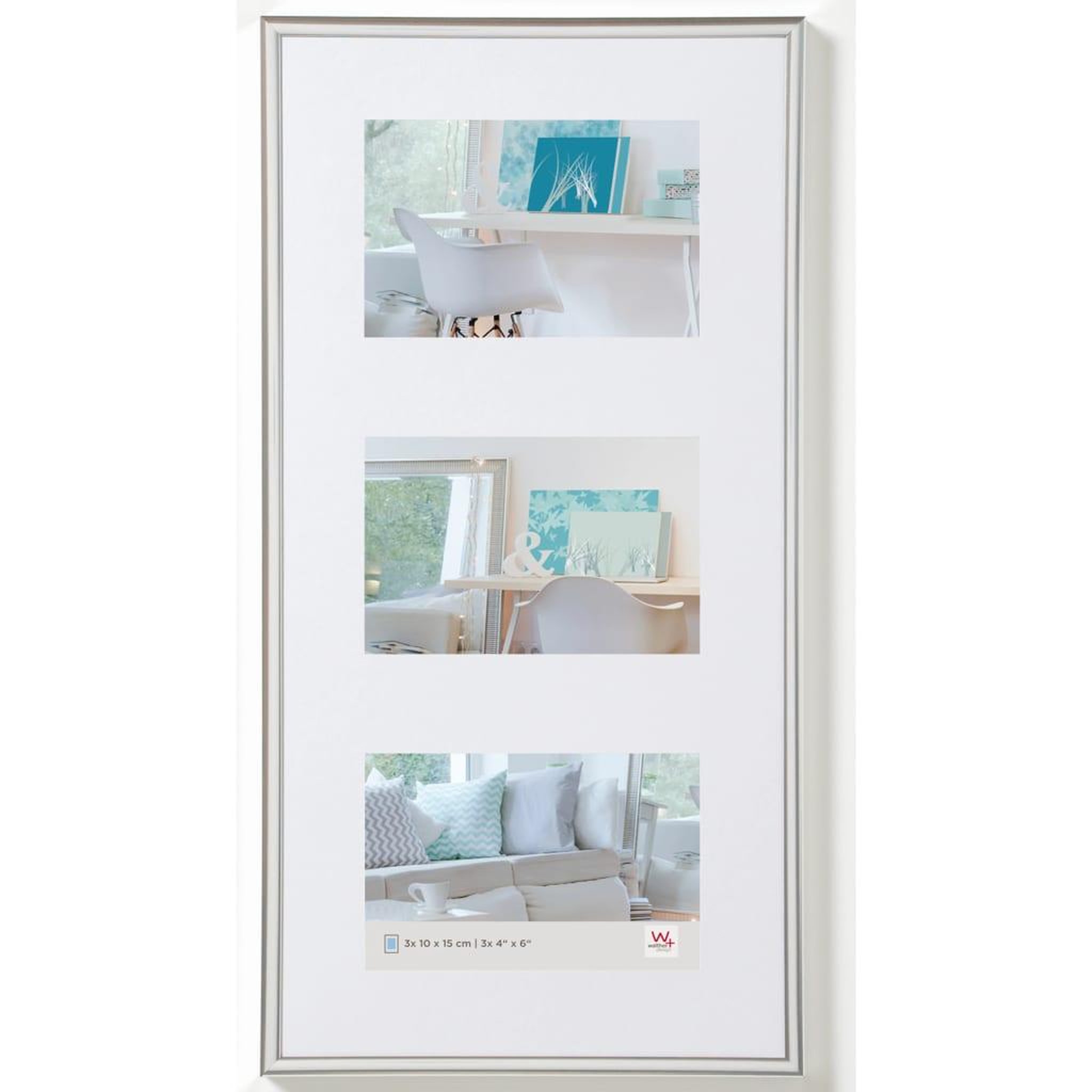 Voir la diapositive 2 : Walther Design Walther Design Cadre photo New Lifestyle 3x10x15 cm Argente