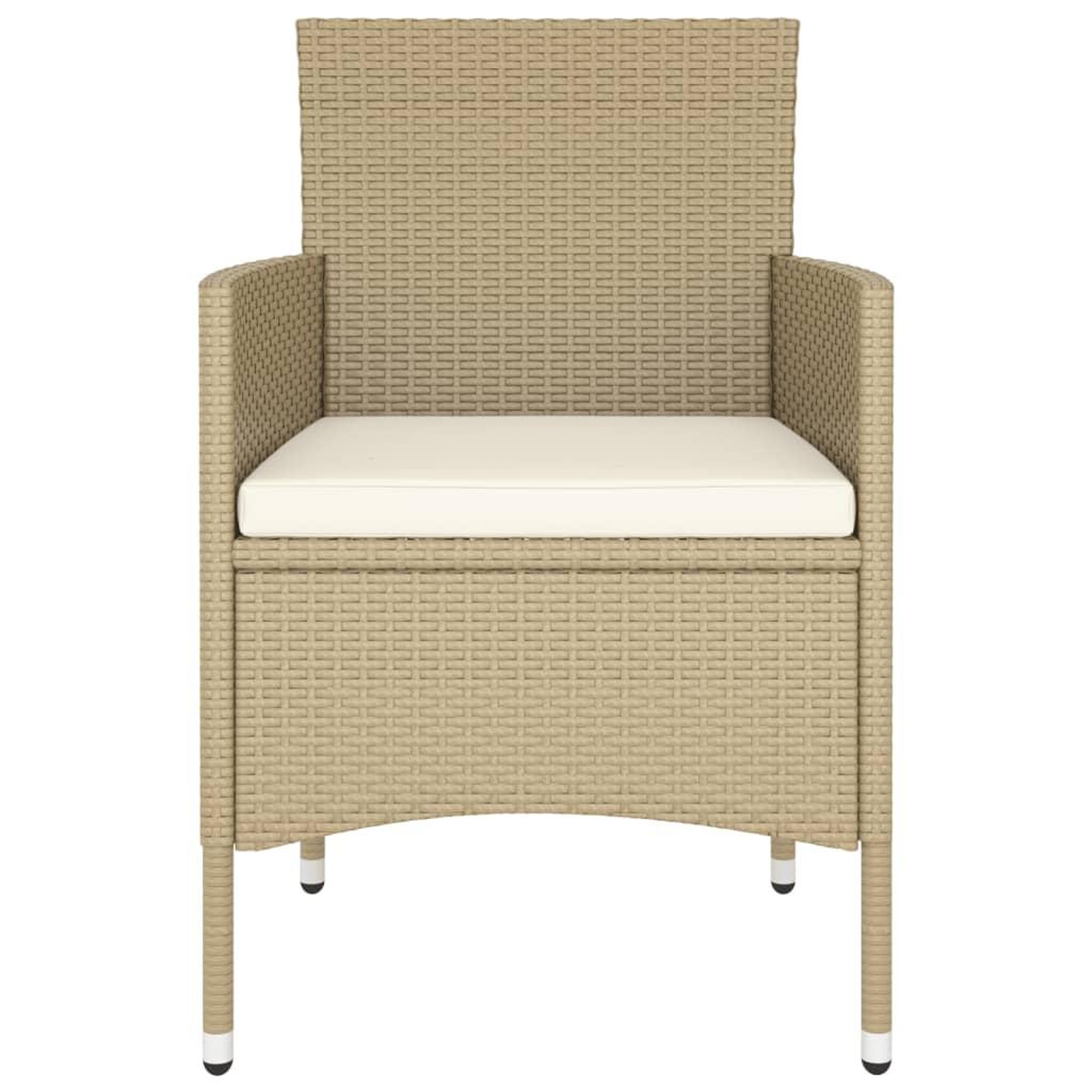 Voir la diapositive 5 : VIDAXL Ensemble de bistro 5 pcs Resine tressee et verre trempe Beige