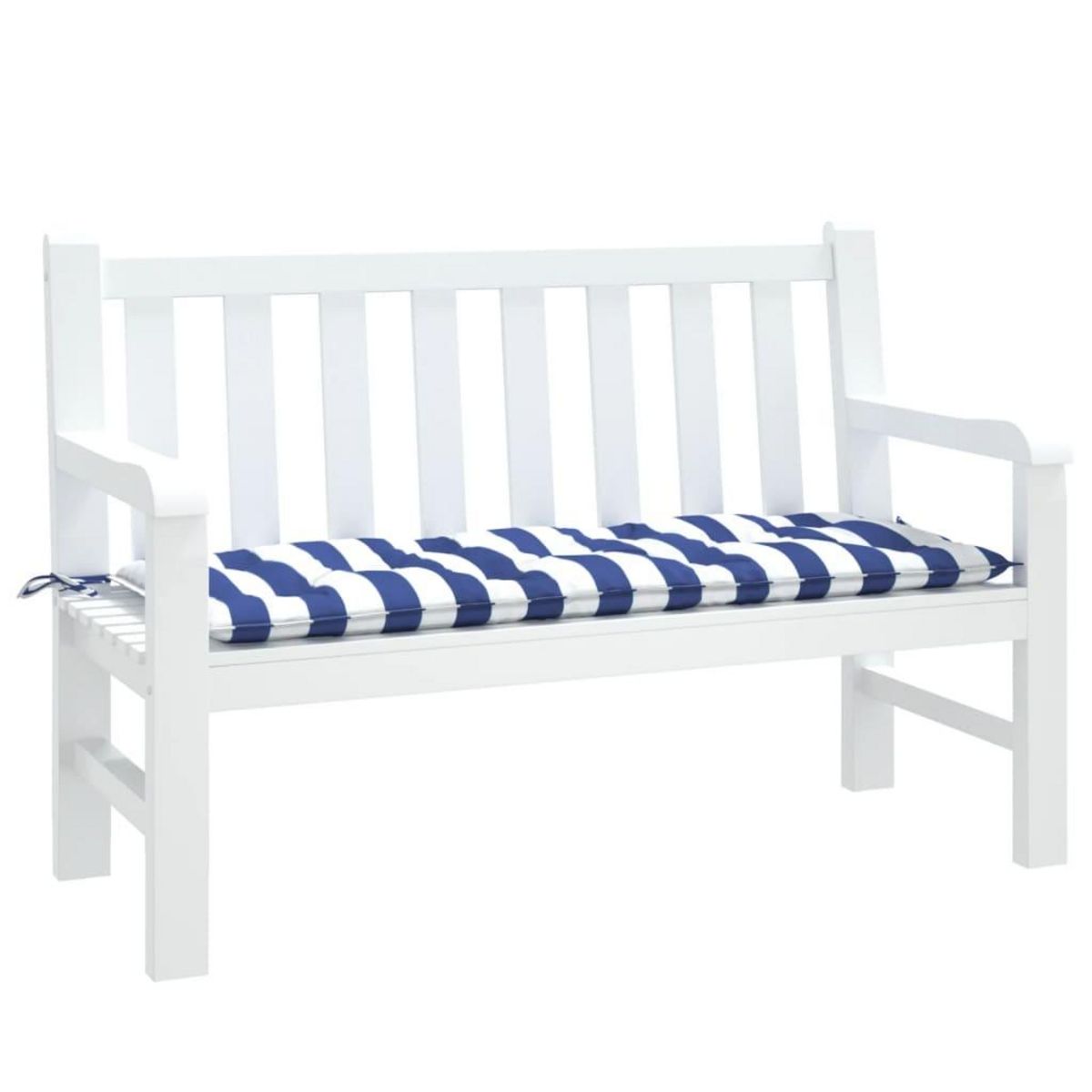VIDAXL Coussin de banc de jardin rayures bleues et blanches 120x50x7cm