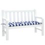 Voir la diapositive 3 : VIDAXL Coussin de banc de jardin rayures bleues et blanches 120x50x7cm