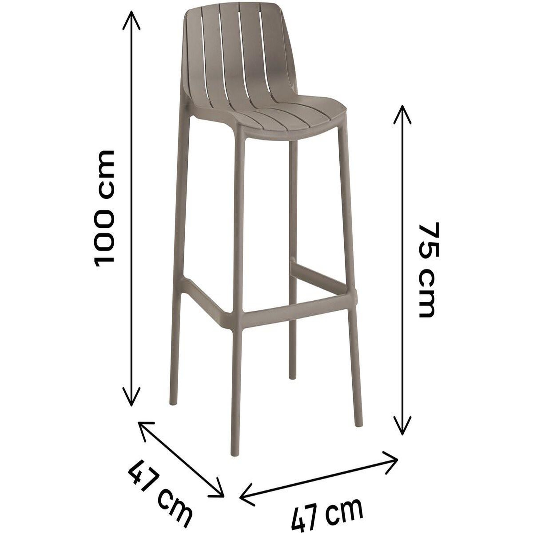 Voir la diapositive 3 : Habitat et Jardin Lot de 2 chaises hautes de jardin empilable  vaena  - taupe