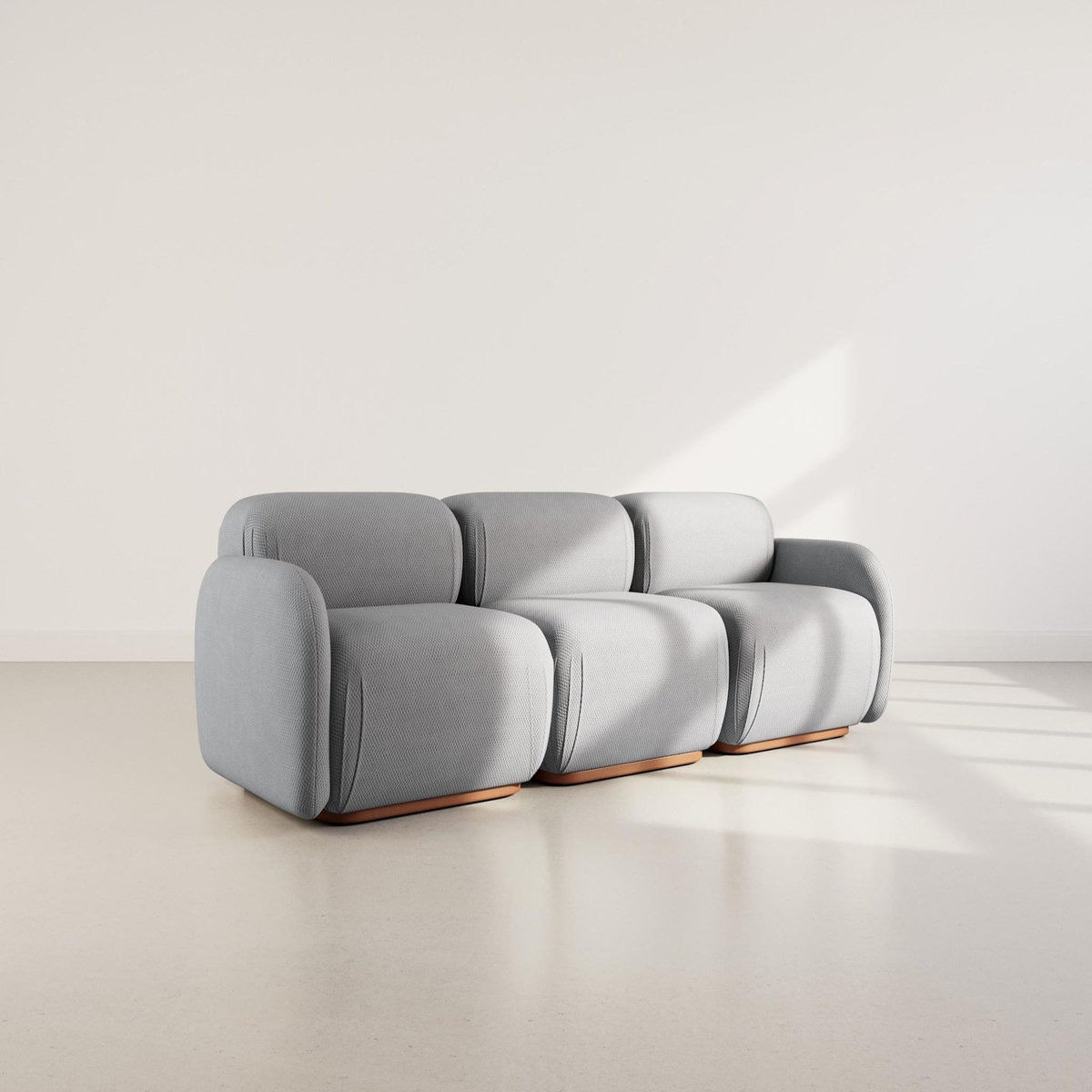 LISA DESIGN Penelope - canapé droit modulable 3 places en velours texturé