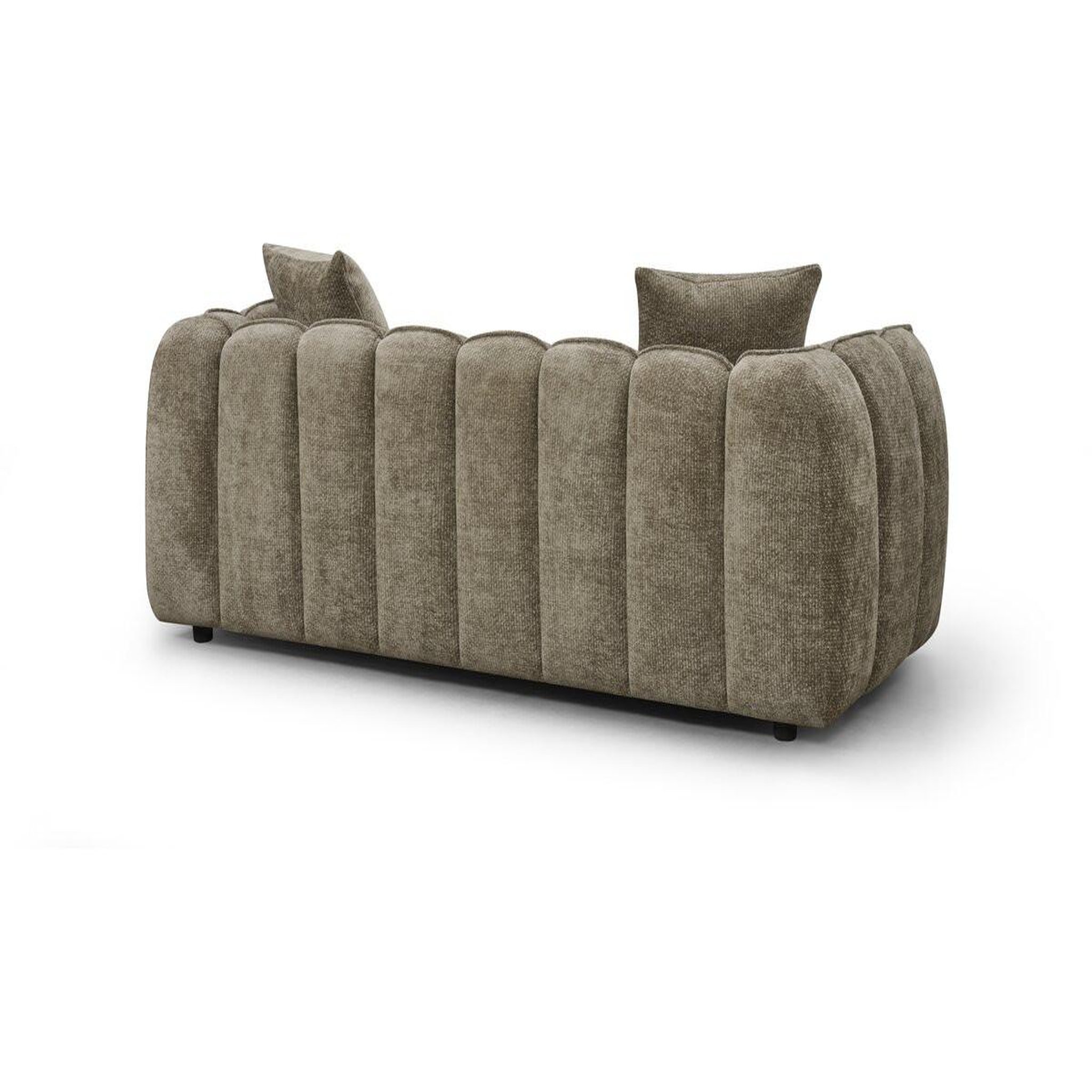 Voir la diapositive 4 : Habitat et Jardin Canapé droit en tissu style bubble  balzac  - 3 places - taupe