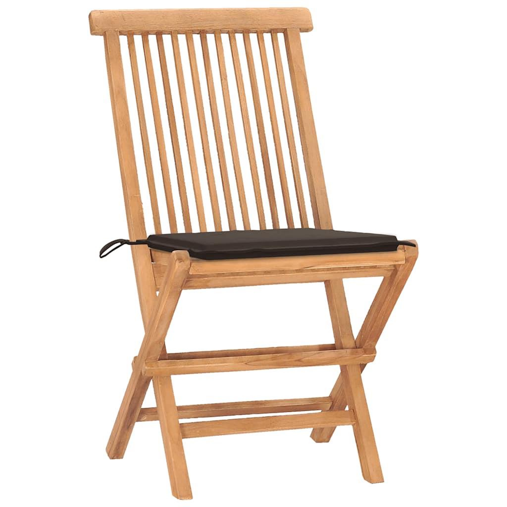 Voir la diapositive 2 : VIDAXL Ensemble a manger d'exterieur pliable avec coussin 3 pcs Teck
