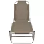 VIDAXL Chaise longue aluminium et textilene taupe