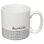  Lot de 4 Mugs & Rack Design  Life  24cl Blanc