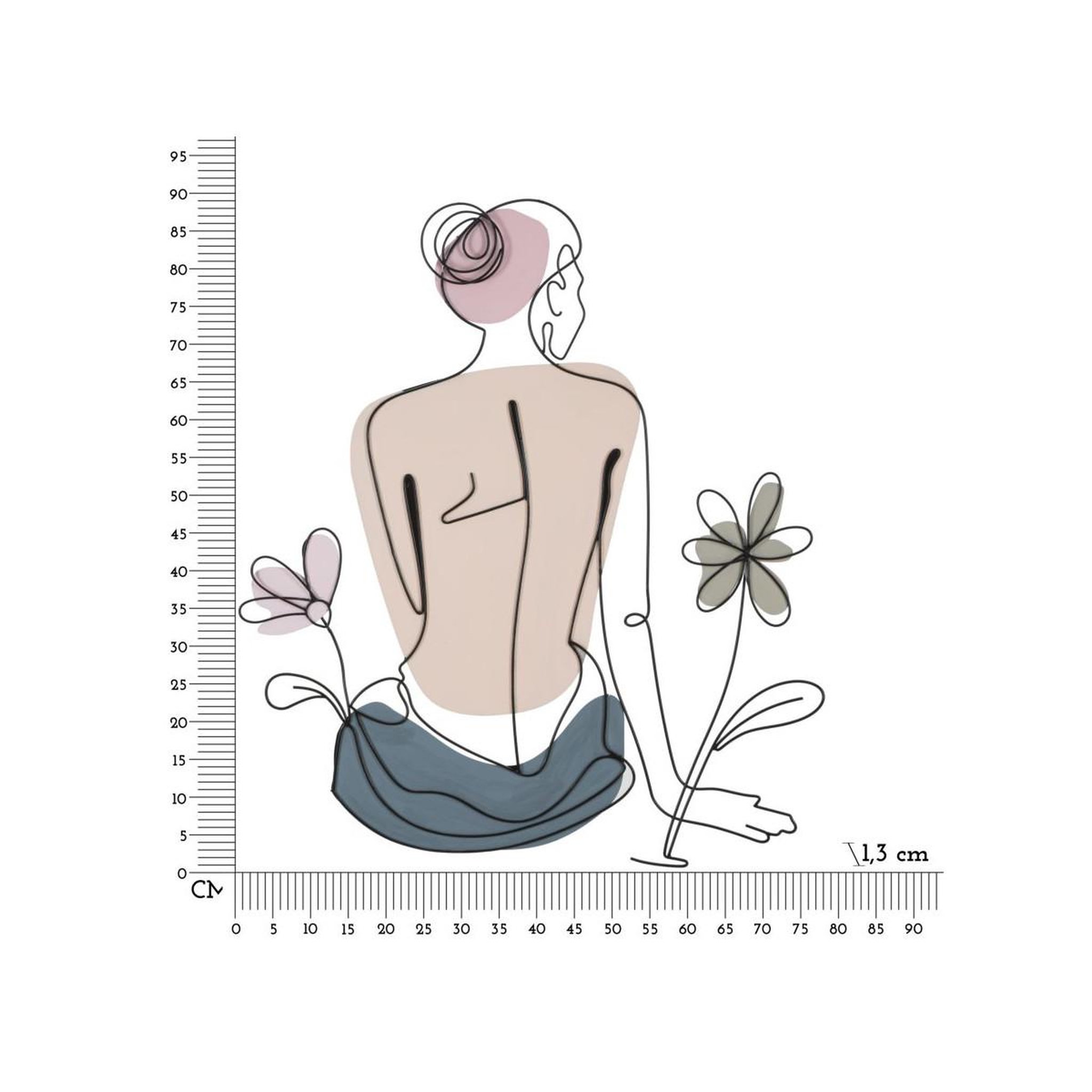 Voir la diapositive 6 : Paris Prix Décoration murale en métal  lady flower  90cm multicolore