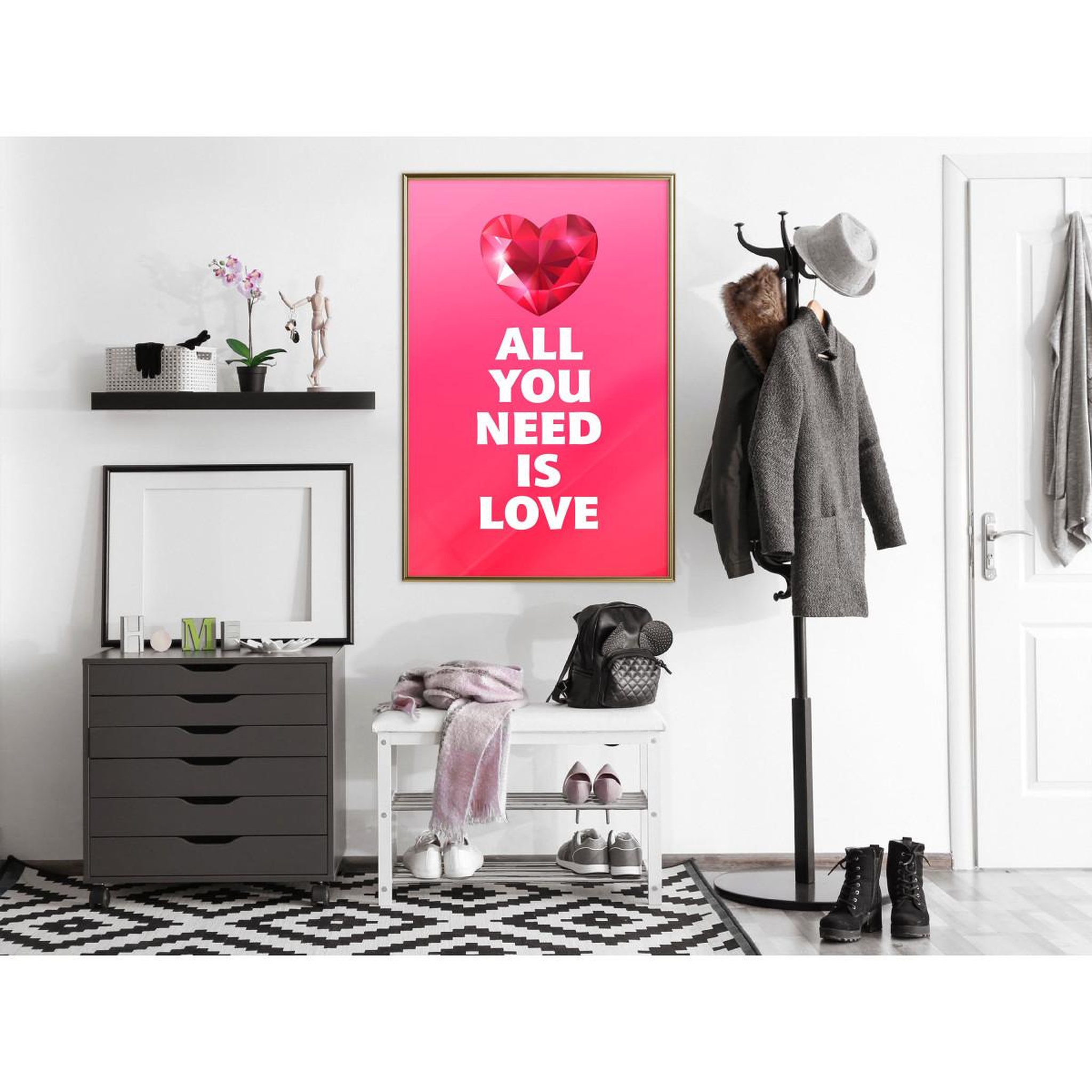 Voir la diapositive 2 : Paris Prix Affiche Murale Encadrée  Ruby Heart