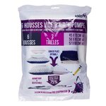 Paris Prix Lot de 6 Housses & Pompe  Vide d'Air  100cm Transparent