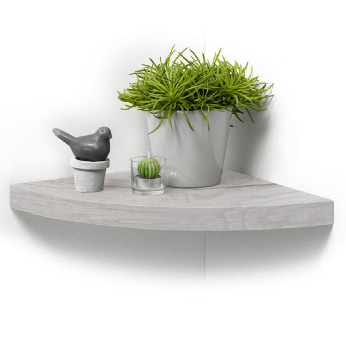 Paris Prix Étagère d'Angle Murale  Flottante  25cm Chêne Blanchi