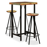 VIDAXL Ensemble de bar 3 pcs Bois de recuperation massif