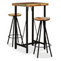 Voir la diapositive 1 : VIDAXL Ensemble de bar 3 pcs Bois de recuperation massif