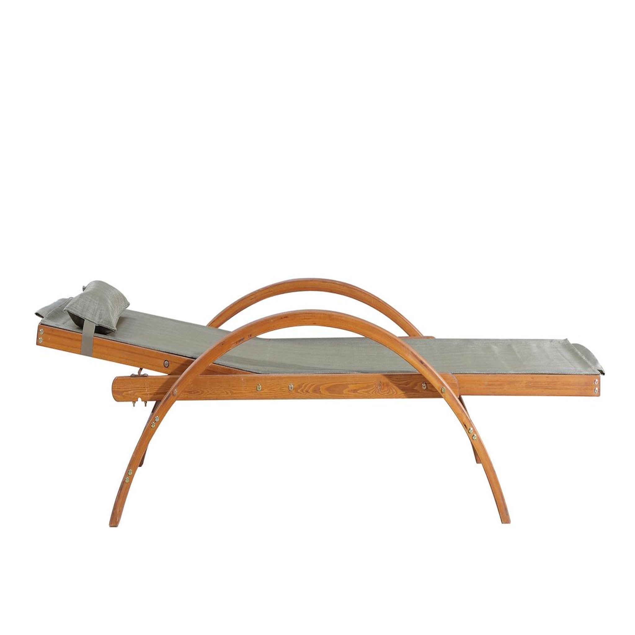 Voir la diapositive 5 : CONCEPT USINE Transat en bois et toile pvc gris olive naari