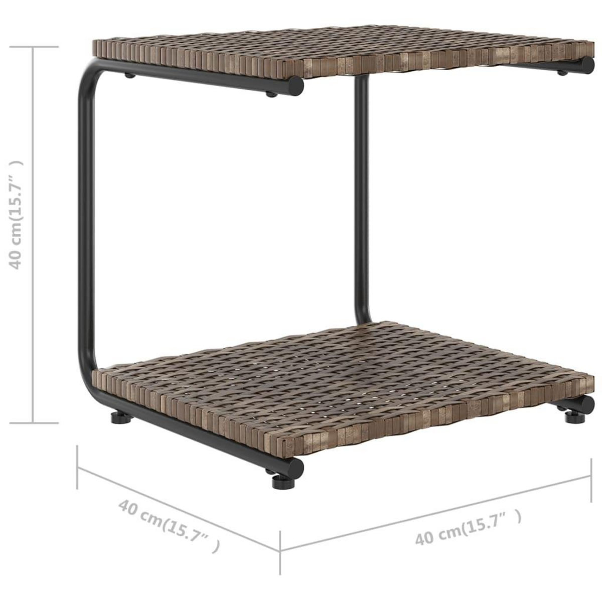 VIDAXL Chaise longue a 2 places avec coussins Resine tressee Marron