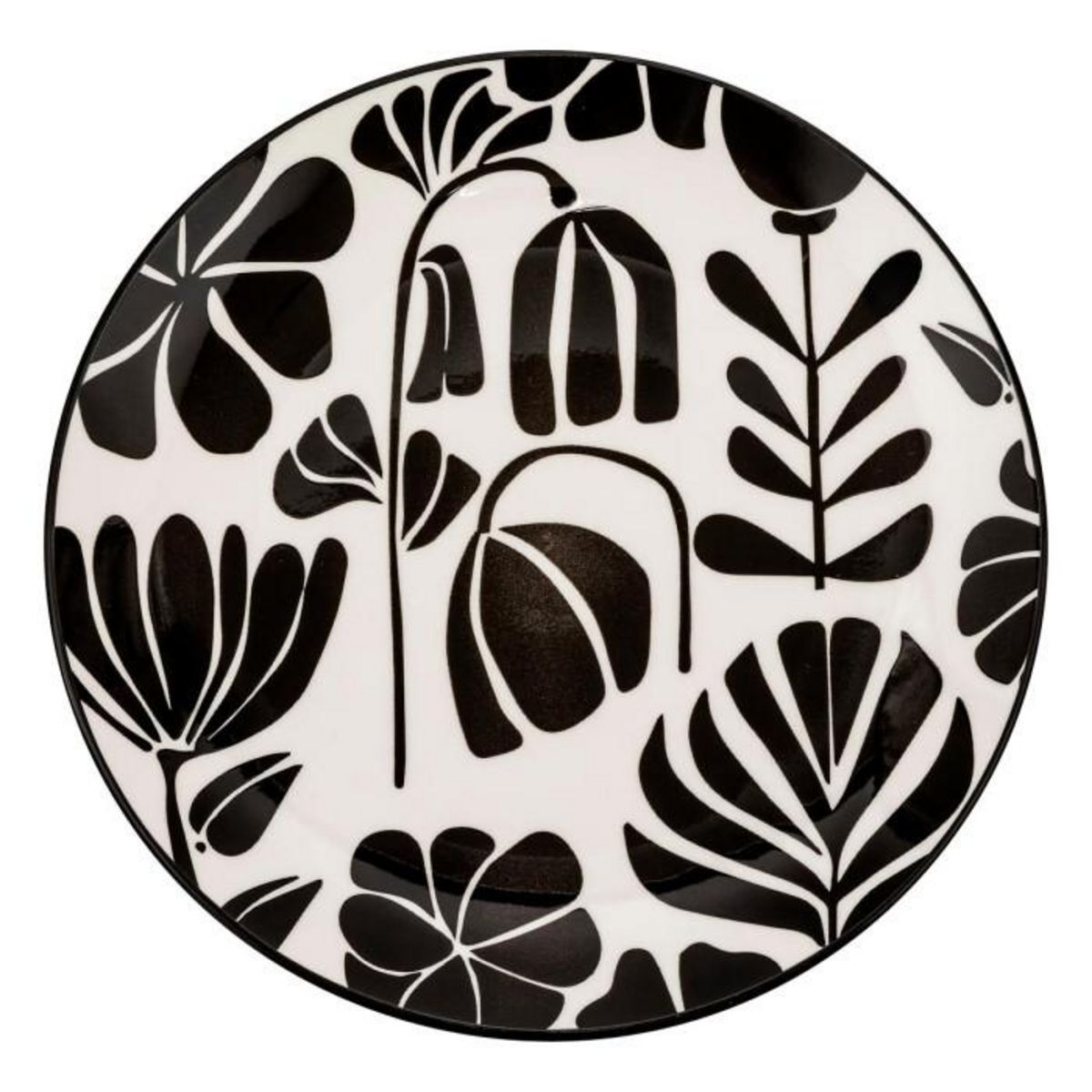 SECRET DE GOURMET Lot de 6 Assiettes à Dessert  Twisted Lime  19cm Noir & Blanc