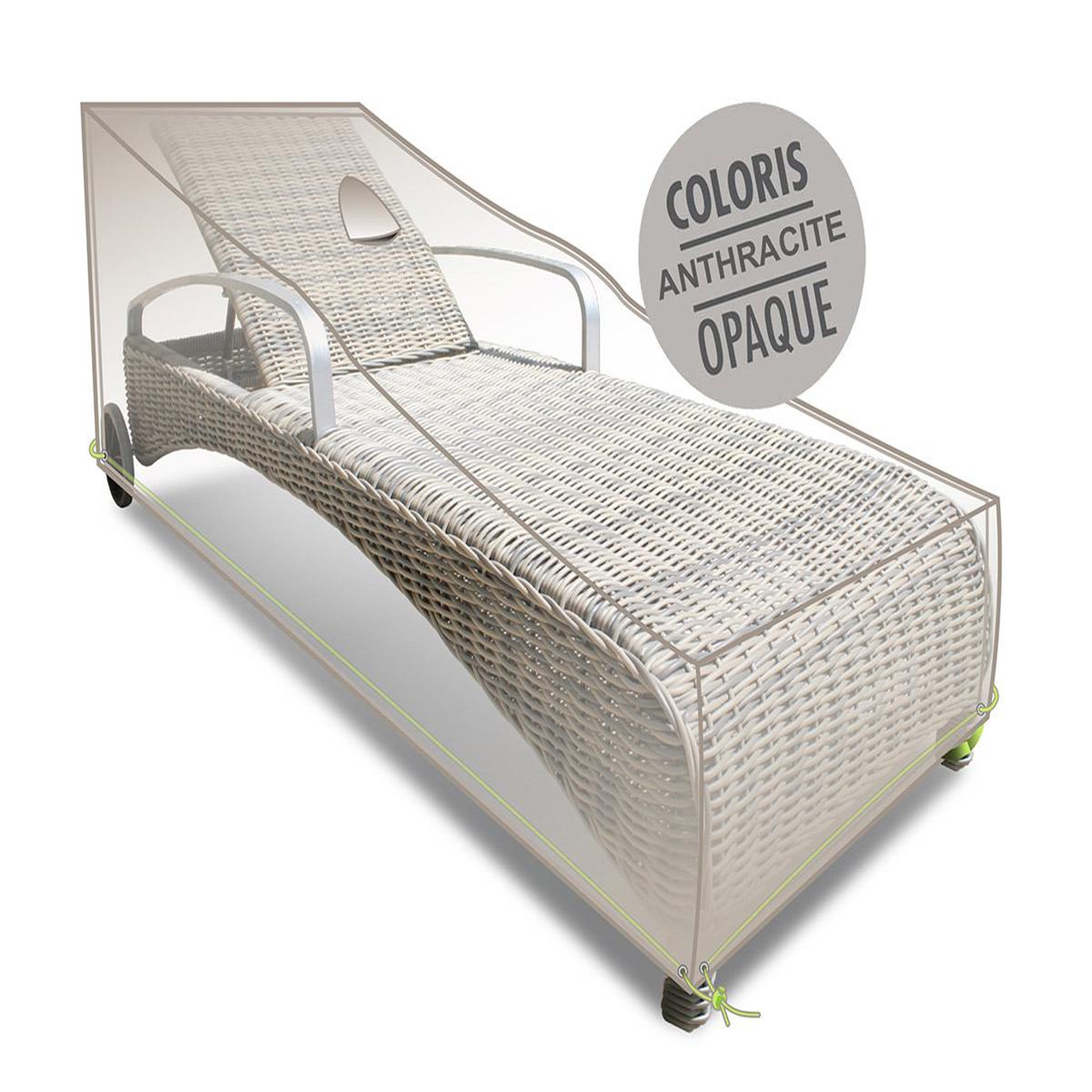 Jardiline Housse de protection cover air pour bain de soleil/transat - 200 x 72 x 60/30 cm - jardiline
