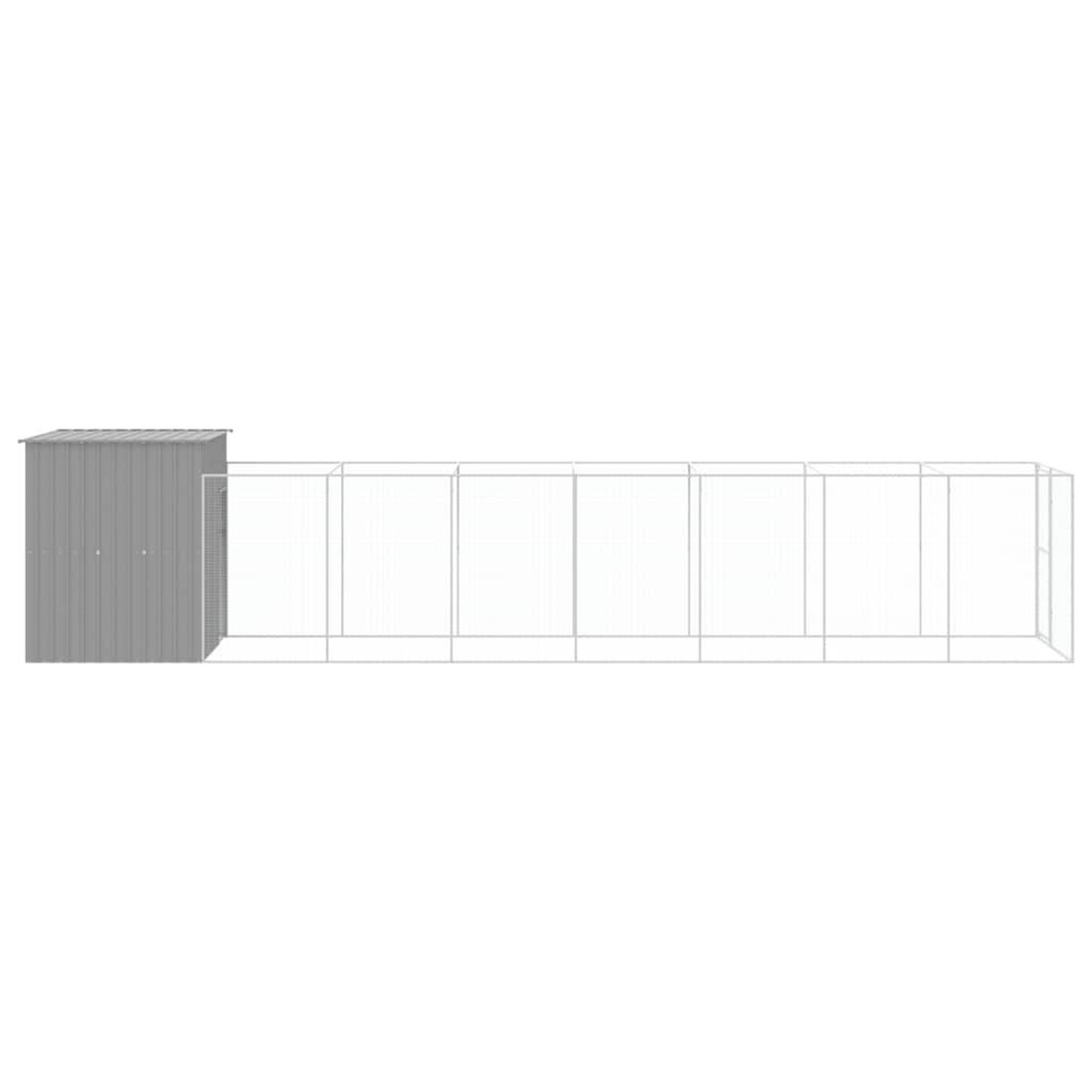 Voir la diapositive 4 : VIDAXL Niche pour chien avec cour gris clair 165x863x181 cm
