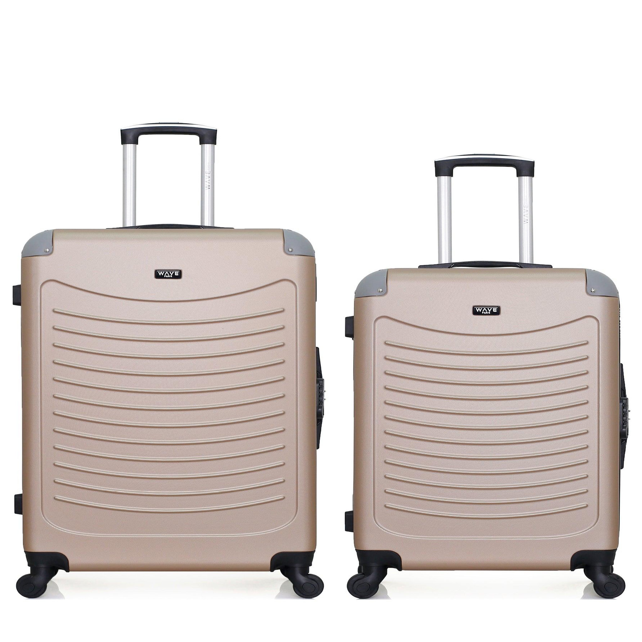 WAVE PARIS Wave paris - lot de 2 - valise grand format et valise weekend congo. Coloris disponibles : Bleu, Gris, Beige, Rose, Noir