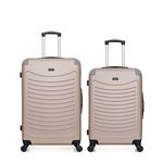 WAVE PARIS WAVE PARIS - Lot de 2 - Valise grand format et valise weekend CONGO. Coloris disponibles : Rose, Bleu, Noir, Gris, Beige
