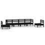 Voir la diapositive 2 : VIDAXL Salon de jardin 6 pcs Noir Bois de pin massif