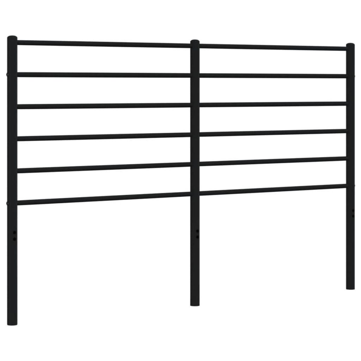 VIDAXL Tete de lit metal noir 140 cm
