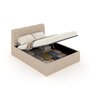 Voir la diapositive 1 : CONCEPT USINE Lit nuage coffre 160x200cm velours beige BALTIMORE