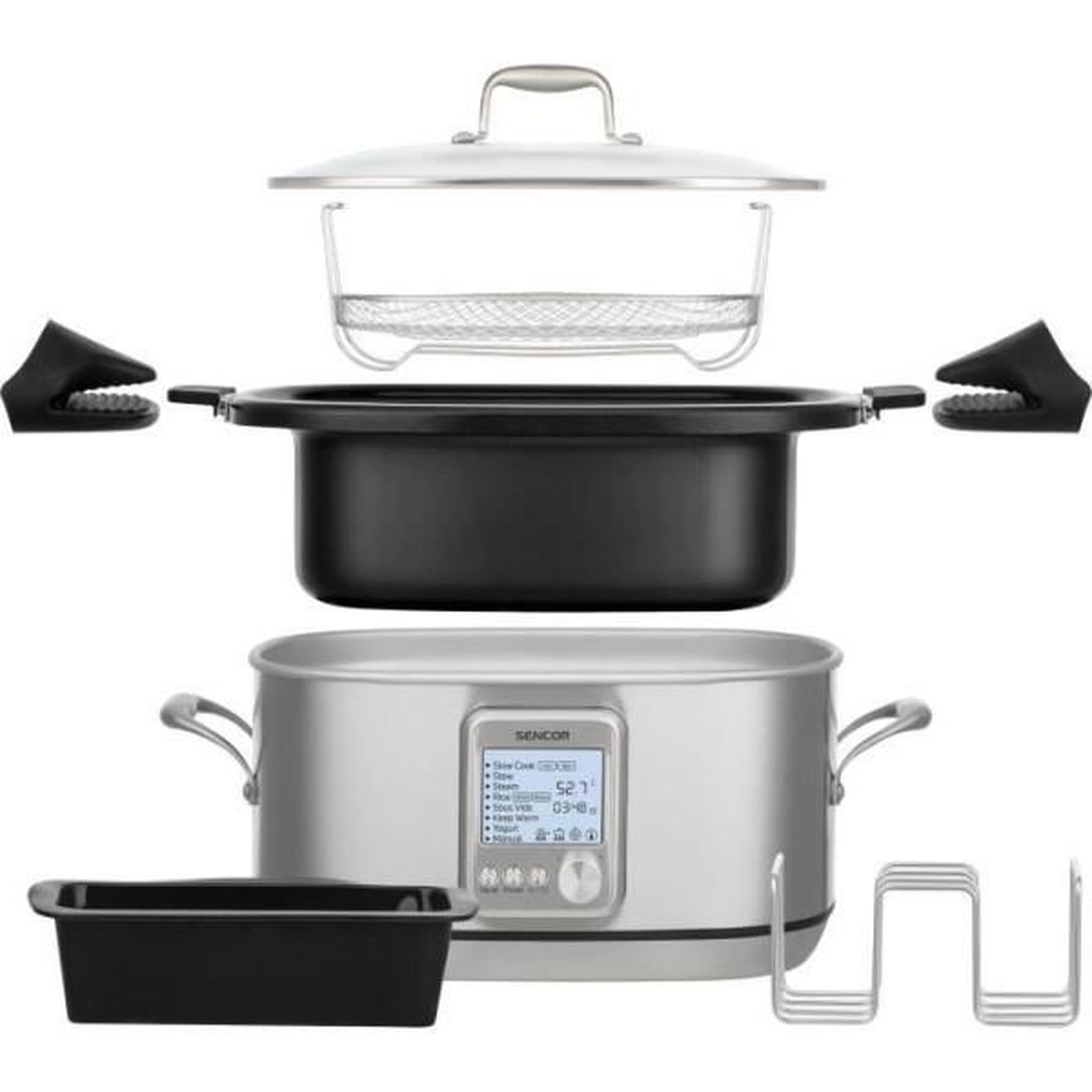 Voir la diapositive 4 : MARKET24 Mijoteuse - SENCOR - SPR 7200SS - 1250 W - 7 L - Argent