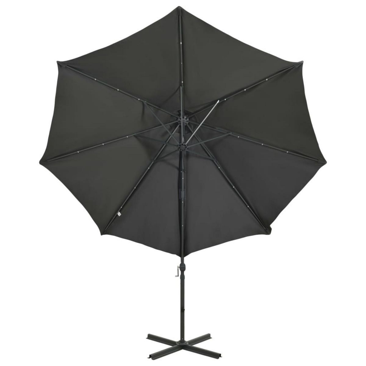 VIDAXL Parasol de jardin en porte-a-faux avec mat et lumieres LED