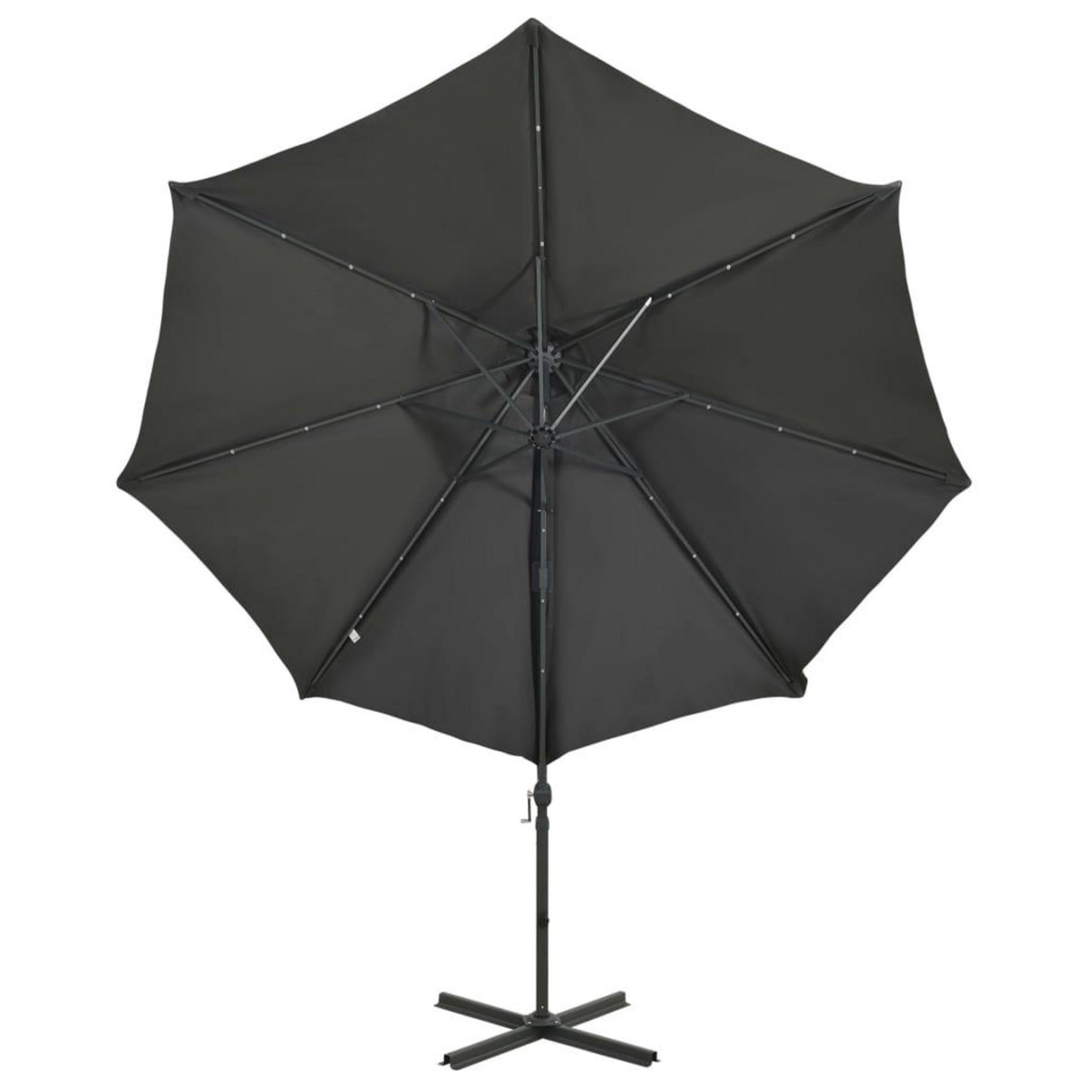 VIDAXL Parasol de jardin en porte-a-faux avec mat et lumieres LED